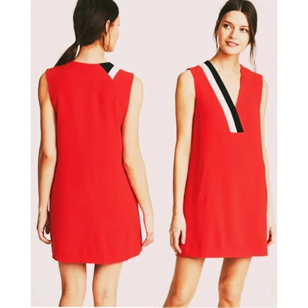 Rag & Bone Lodwick red & black colorblock sleeveless mini dress womens 4